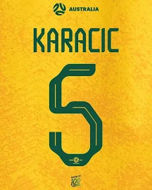 Australia Karacic 5 Socceroos 2022 World Cup Qatar Home Name & Number