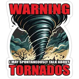 Warning Tornado - Hurricane Storm Chaser And Meteorologist warning Sticker