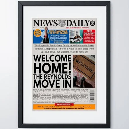 Personalised New Home Newspaper Front Page | The Gift Experience