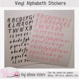 Small letter sheet, Vinyl adhesive letters, vinyl stickers, Alphabet sticker, Numbers, Small stickers, planner letters, journal letters