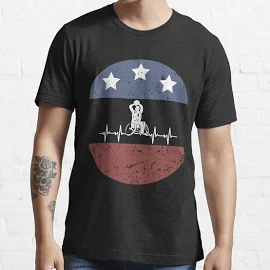 Retro Vintage USA Flag Wheelchair Basketball Player Disability Essential T-Shirt