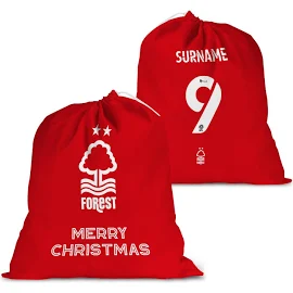 Personalised Nottingham Forest Fc Back Of Shirt Santa Sack - Official Licensed Merchandise