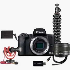 Canon EOS M50 Mark II Mirrorless Camera Live Streaming Kit with Black
