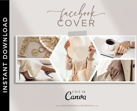 Facebook Cover Template, Canva Facebook Timeline Banner, Photo Collage Blog Header, Drag and Drop Template, Social Media Template Post