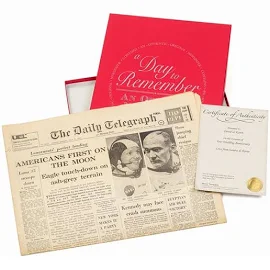 Original Newspapers In Red Gift Box