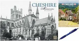 Cheshire Memories A4 Calendar 2022 with England A5 Diary + Exclusive Diary Pen