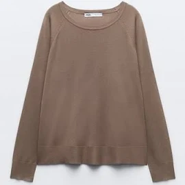 Zara - Basic Knit Sweater in Mink - M - Woman