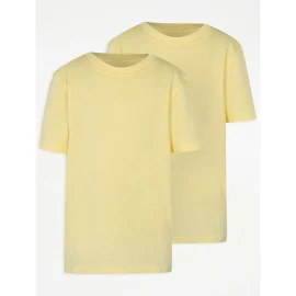 George Yellow Crew Neck School T-Shirt 2 Pack