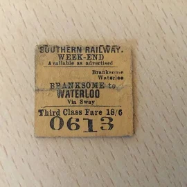 Half. Railway Ticket;. ( Branksome. To. Waterloo. ). No-5,