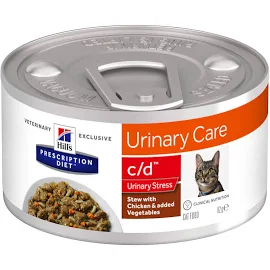 Hill's Prescription Diet C/D Urinary Stress Stew Chicken & Veg Cat Food 24 x 82g