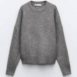 Zara - Soft Knit Sweater in Grey Marl - S - Woman