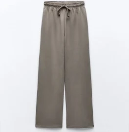 Zara - straight-leg Plush Trousers in Mink - S - Woman