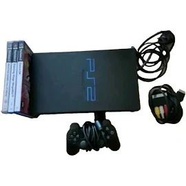 Sony Playstation 2 Console Bundle With 3 Games - Tested Working