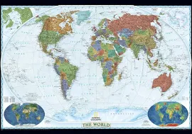 National Geographic Maps: World Decorator Wall Map - Large - 116 x 77 cm