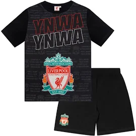 Liverpool FC Boys Pyjamas Short Kids Official Football Gift Black Text 4-5 Years