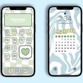 Smiley Club Iphone theme- Retro, Aesthetic, Minimal, Simple, Pastel, Abstract | iOS theme pack with icons, widgets, and monthly wallpapers