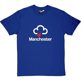 T34 Manchester Rain Royal Blue Men's T-Shirt Royal Blue (White Print) Small