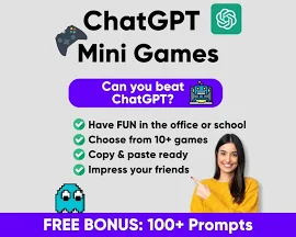 ChatGPT Mini Games Prompt, Gaming Prompt, ChatGPT Prompt, ChatGPT Fun, 100+ Bonus Prompts, Gamer Prompt, Play Games, Old School Games