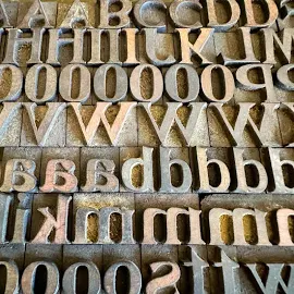 Tiny 1/2 Inch Vintage Letterpress Letters, Small Uppercase & Lowercase Alphabet, Customized Mini Words