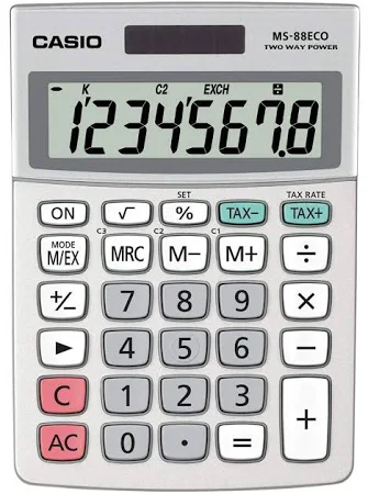 Casio MS-88ECO 8 Digit Desk Calculator