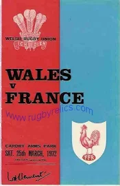 Wales V France 1972 Rugby Programme 25 March At Cardiff