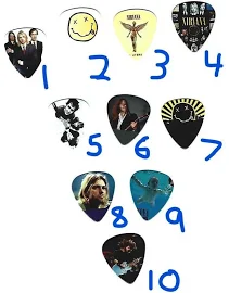 Nirvana Graphic Guitar Pick ~your Choice Of Many~ Buy 3, Get 3rd Free