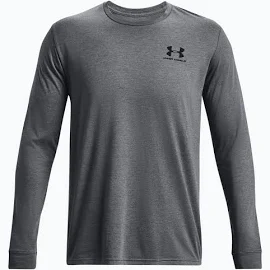 Men's Under Armour Sportstyle Left Chest Long Sleeve Pitch Gray Male XS