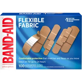 Band-Aid Bandages, Adhesive, Flexible Fabric - 100 bandages