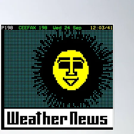 Beebthings Pages From Ceefax - Weather News Bbc Poster