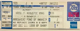 Oasis Foo Fighters Original Unused Concert Ticket Arrowhead Pond Of