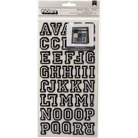 American Crafts Thickers Flocked Chipboard Letter Stickers, Letterman