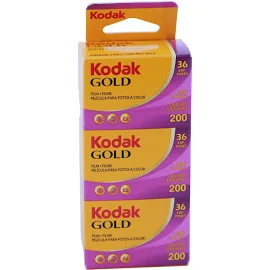 Kodak Gold 200 35mm Color Film 36 Exposures (3 Pack)