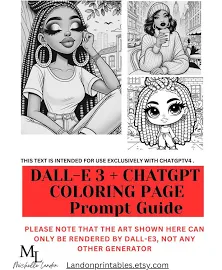 12 Dall-E 3 + ChatGPT Coloring Page Prompts