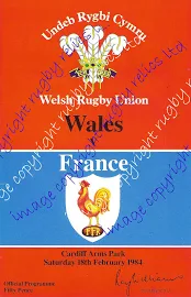Wales V France 1948-1988 Welsh Five Nations Rugby Programmes Good+