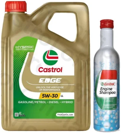 Caastrol Edge 5w-30 Ll Engine Oil, Fully Synthetic With Engine Shampoo