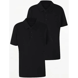 George Black Short Sleeve School Polo Shirts 2 Pack