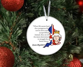 La regina Elisabetta II cita l'ornamento natalizio, Sua Maestà la Regina ornamento regalo commemorativo, In amorevole memoria famiglia reale Inghilter