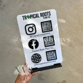 Triple Icon QR Code Instagram Business Social Media Sign / Salon Sign / Beauty Sign / Parrucchieri Estetista Sign Marketing Sign