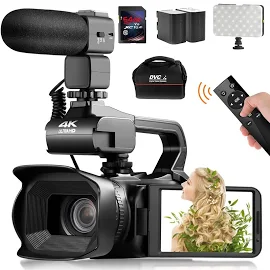 Videocamera 4K 60FPS 64MP YouTube videocamera digitale professionale Streaming messa a fuoco