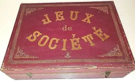Grande scatola JEUX DE SOCIETE' ( GIOCHI DI SOCIETA' ) molto bella , epoca 800' black | ebay Altro giocattoli d'epoca