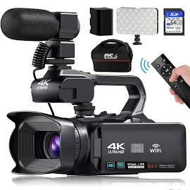 KOMERY YouTube Camcorder 4K Ultra HD camera Camcorder 64MP Streaming Camera 4.0 "Touch Screen