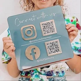 Codice QR Stand Instagram Facebook Business Social Media Sign / Salon Sign