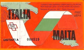 C2244- Vecchio Biglietto Partita Calcio- 1987 Italia Vs Malta