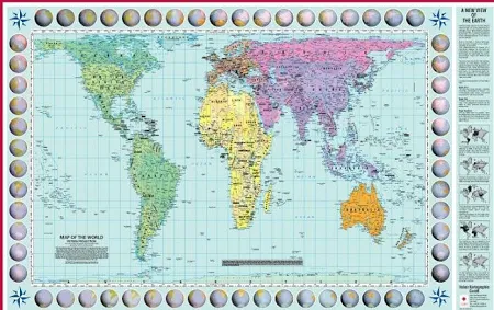 Mappa Murale del mondo. proiezione di PETERS - World PETERS Projection Wall Map