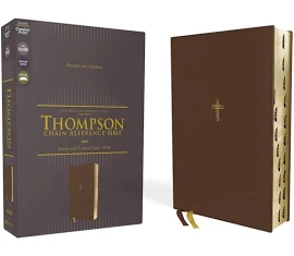 NASB Thompson Chain Reference Bible Leathersoft Brown 1995 Text Red