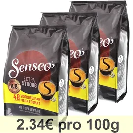 Senseo Extra Strong / Extra Kräftig, Intenso e pastoso, 3 confezioni x 48 cialde. Senseo. Caffè: Capsule e cialde. 4260375827473.