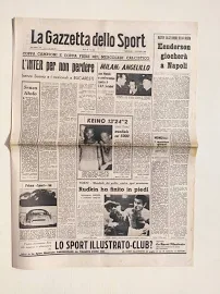 Gazzetta Dello Sport 1 Dicembre 1965 Fighting Harada - Bucarest-inter