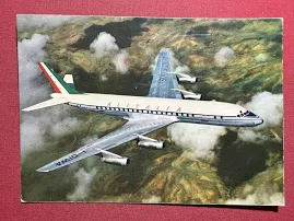 Cartolina - Alitalia Airlines - Douglas Super Dc 8 Jet - 1965