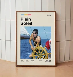 Plein Soleil Vintage Movie Poster - Alain Delon - Stampa artistica da parete minimalista di metà secolo