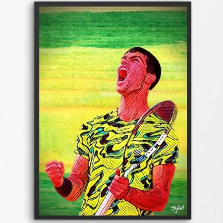 Poster Carlos Alcaraz Tennis 30 x 42 cm Made in Italy